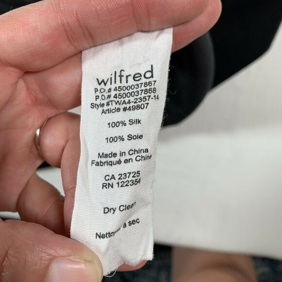 Wilfred ARITZIA sz S 100% Silk Pink Black Color Block Semi-Sheer Crepe Tank Cami - Picture 10 of 10